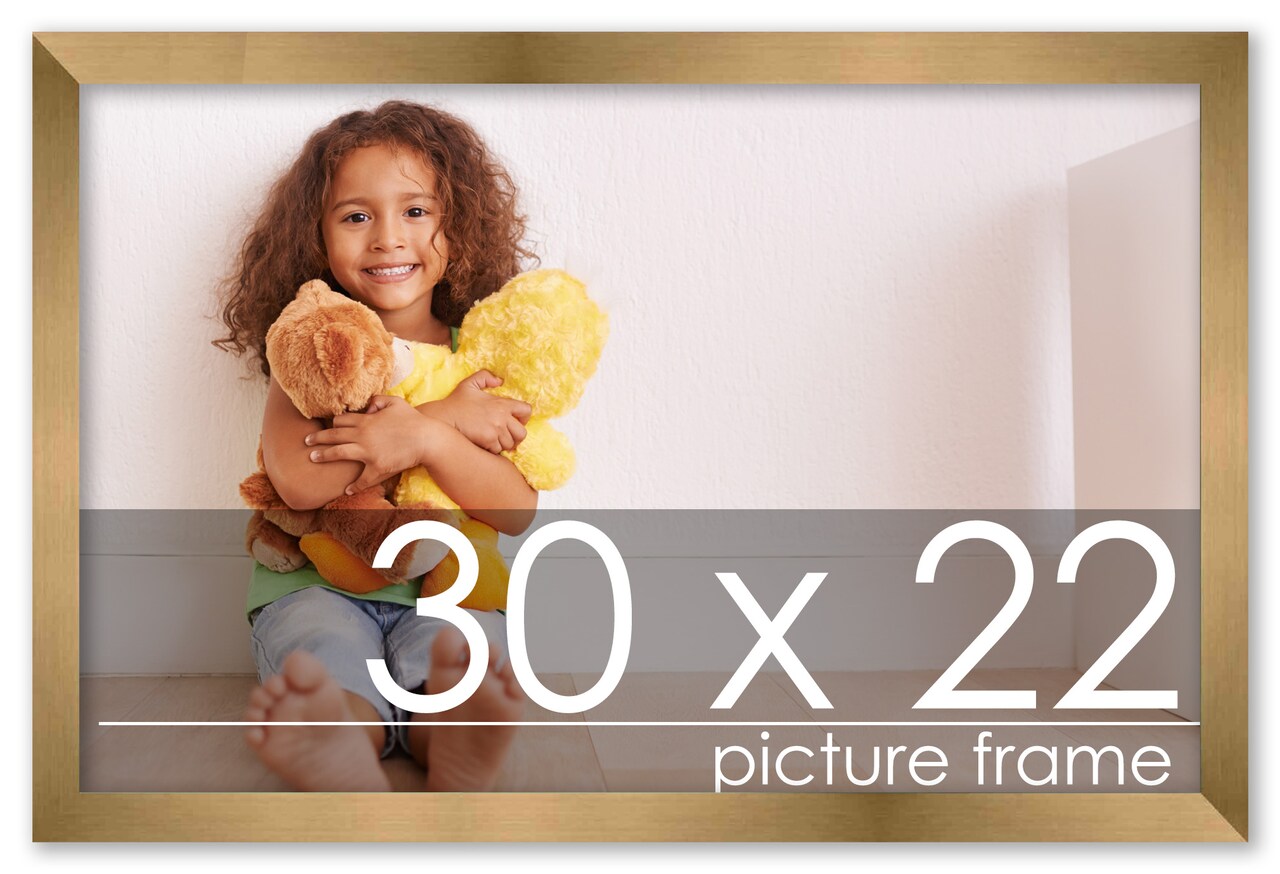 30x22 Solid Wood Picture Frame with UV-Resistant Acrylic & Acid-Free Backing, Available in 6 Finishes: Matte Black, Matte White, Metallic Bronze, Silver, Natural Wood Grain & Mahogany